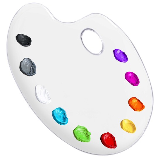 U.S. Art Supply; 9" x 13.8" Clear Oval Acrylic Painting Palette - Artists Transparent Plastic Mixing Paint Palette Tray - Non-Stick Surface for Acrylic and Oil Paint; Category:Artist Palettes; Image:1